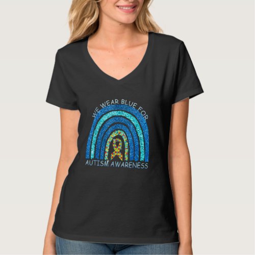 In April We Autism Awareness Rainbow Puzzle Love T_Shirt