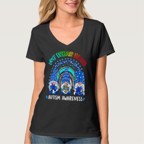 In April We Blue Gnome Rainbow Autism Awareness 1 T_Shirt
