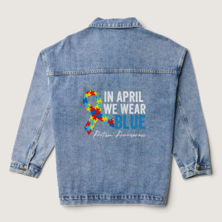 In April We Wear Bleu Autism Awareness Month  Auti Denim Jacket