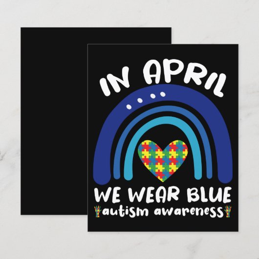 In April We Wear Blue Autism Awareness Month (Front/Back)