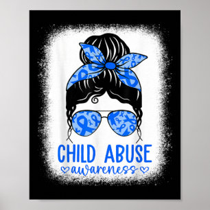 In April We Wear Blue Cool Child Abuse Prevention Poster