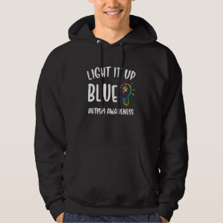 In April We Wear Light It Up Blue Autism Awareness Hoodie