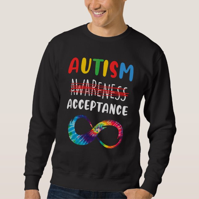 In April We Wear Red Instead Autism People Accepta Sweatshirt (Front)