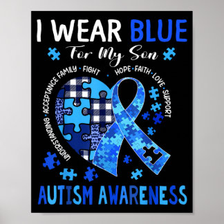 in April Wear Blue Autism Awareness Shirts Men Poster