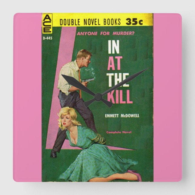 In At the Kill pulp novel cover Square Wall Clock (Front)