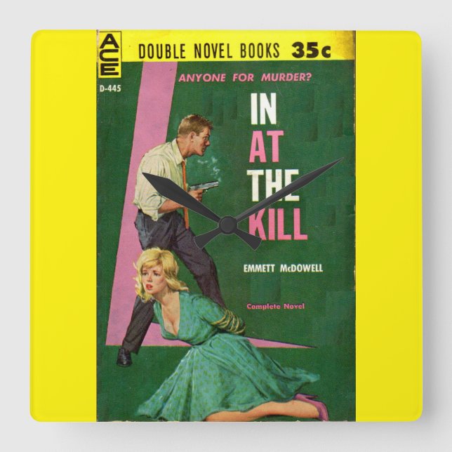 In At the Kill pulp novel cover Square Wall Clock (Front)