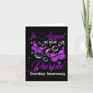 In August We Wear Purple Butterfly Overdose Awaren Card