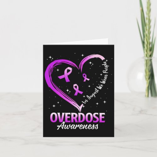 In August We Wear Purple Overdose Awareness Month  Card