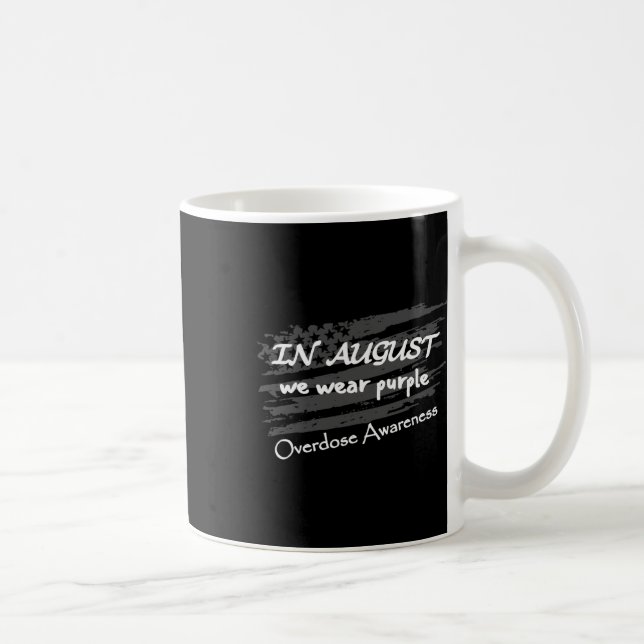 In August We Wear Purple Overdose Awareness Usa Fl Coffee Mug (Right)