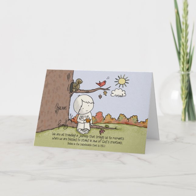 In Awe of God's Blessings Thank You Card (Front)