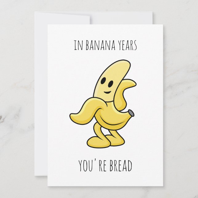 In Banana Years Funny Birthday Gift Invitation (Front)