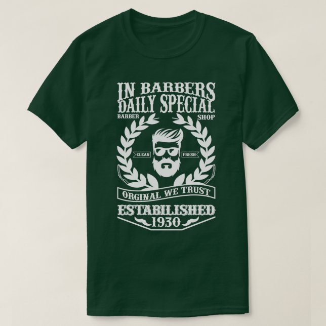 in Barbers Daily Special Barber Shop T-Shirt (Design Front)