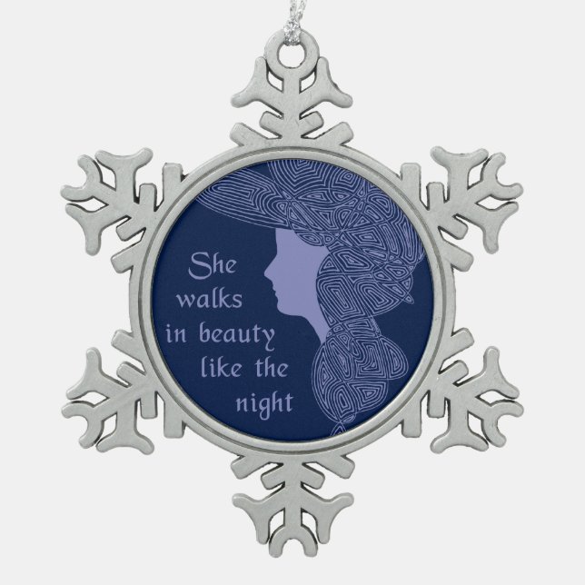 In Beauty Snowflake Pewter Christmas Ornament (Front)