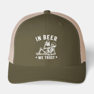 In beer we trust chilling skeleton Beer Pong