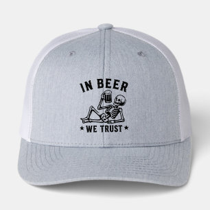 In beer we trust chilling skeleton Beer Pong