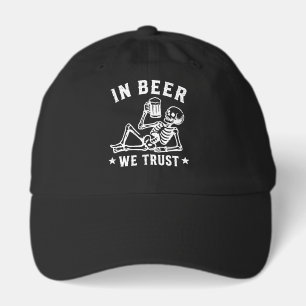In beer we trust chilling skeleton Beer Pong Hat