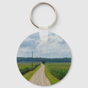 In Between Corn Fields Keychain