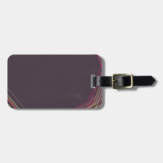 in black 0900 abstract art luggage tag (Front Horizontal)