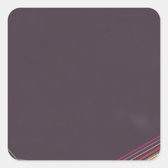 in black 0900 abstract art square sticker (Front)