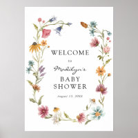 In Bloom Baby Shower Welcome Poster