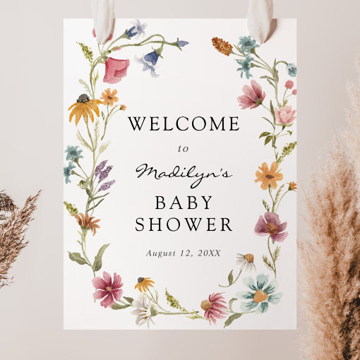 In Bloom Baby Shower Welcome Sign | Zazzle