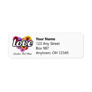 In Bloom - Love Heart Shaped Floral Bouquet Label