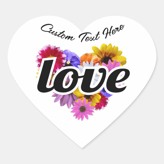 In Bloom - Love Heart Shaped Floral Bouquet Sticker (Front)