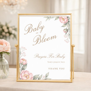 In Bloom Pink Girl Baby Shower Prayers For Baby Poster