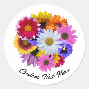 In Bloom - Round Floral Bouquet Classic Round Sticker