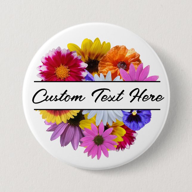 In Bloom - Round Split Floral Button (Front)