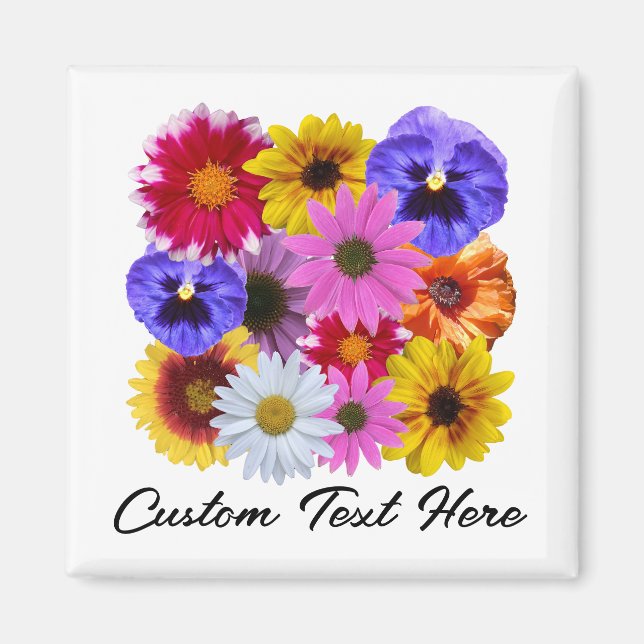 In Bloom - Square Floral magnet (Front)