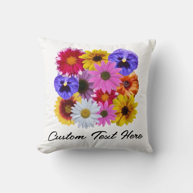 In Bloom - Square Floral Throw Pillow (Front)