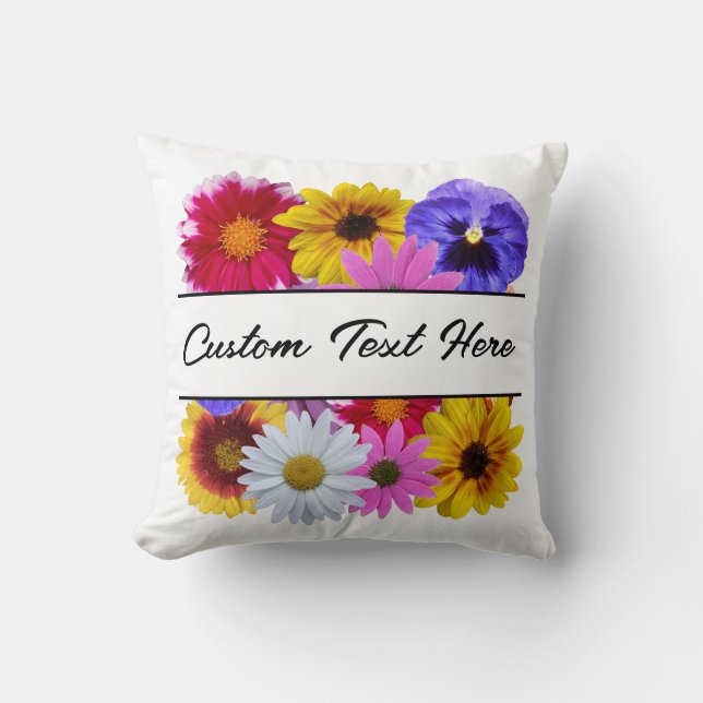 In Bloom - Square Split Floral Throw Pillow (Front)
