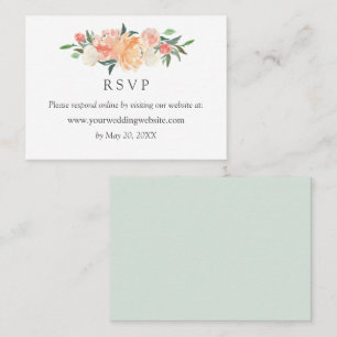 In bloom Wedding  RSVP Online Website Business Car Card