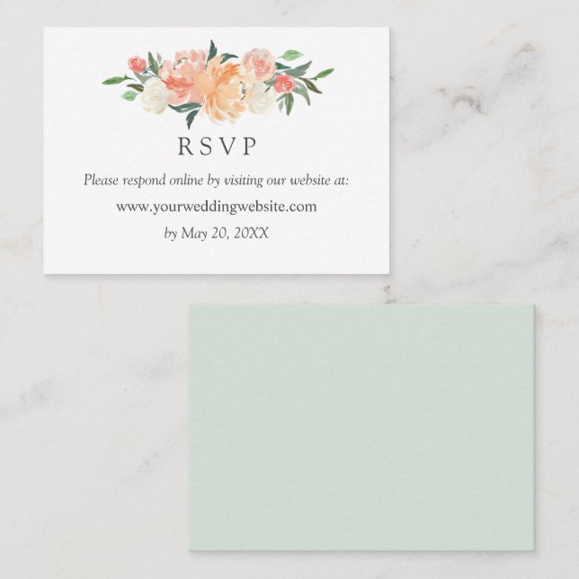 In bloom Wedding  RSVP Online Website Business Car Card (Front/Back)