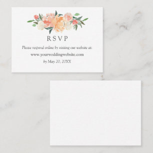 In bloom Wedding  RSVP Online Website Business Car Card