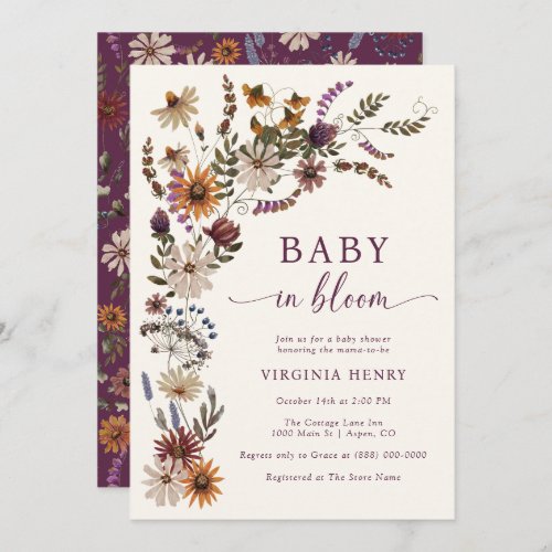 In Bloom Wildflower Baby Shower Invitation