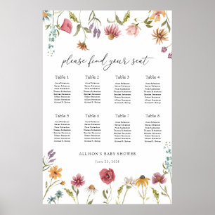 In Bloom Wildflower Baby Shower Seating Chart