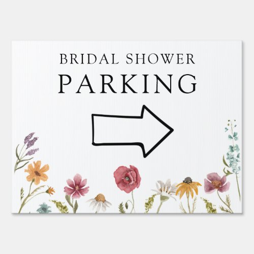 In Bloom Wildflower Bridal Shower Parking Sign
