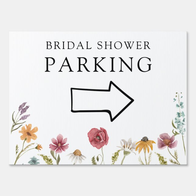 In Bloom Wildflower Bridal Shower Parking Sign (Front)