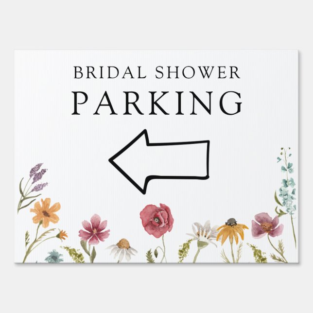 In Bloom Wildflower Bridal Shower Parking Sign (Front)