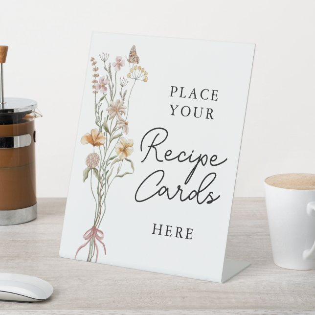 In Bloom Wildflower Bridal Shower Recipe Card Sign (In SItu)