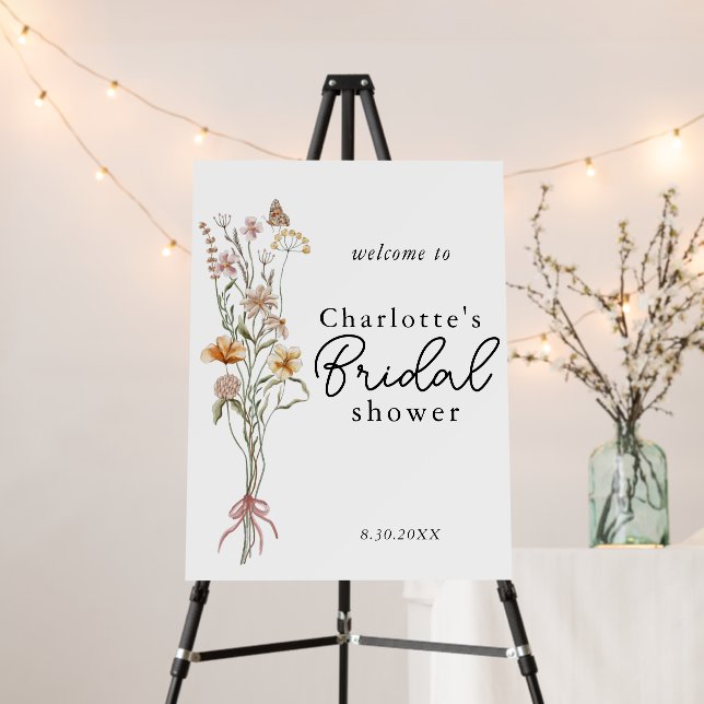 In Bloom Wildflower Bridal Shower Welcome Sign (In Situ (Stand))