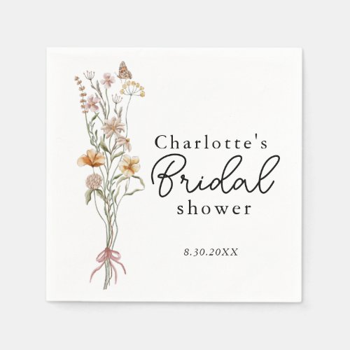 In Bloom Wildflower Floral Bridal Shower  Napkins