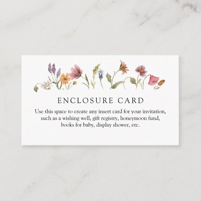 In Bloom Wildflower Shower Enclosure Card (Front)