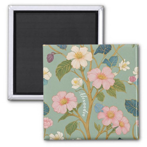 In Blossom Pastel Branch with Pink Flowers Magnet
