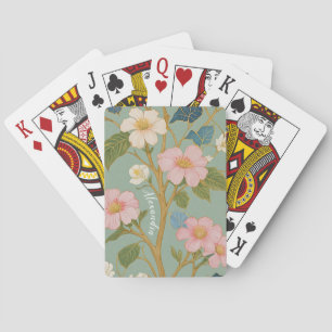 In Blossom: Pastel Branch with Pink Flowers Poker Cards