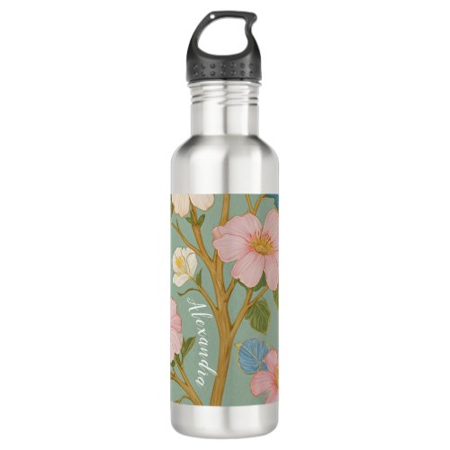 In Blossom Pastel Branch with Pink Flowers Stainless Steel Water Bottle