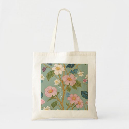 In Blossom Pastel Branch with Pink Flowers Tote Bag