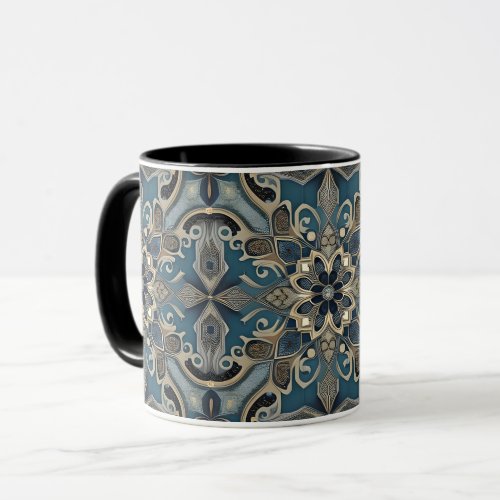 in blue mug
